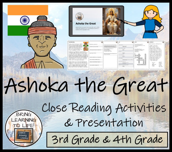 Ashoka the Great Close Reading Comprehension Activities | 3rd Grade & 4th Grade