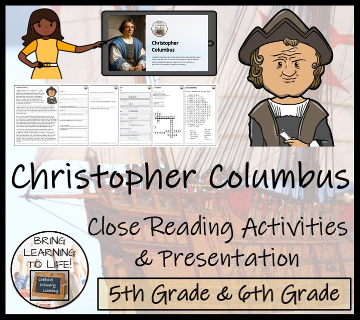 Christopher Columbus Close Reading Comprehension Activity | 5th & 6th Grade