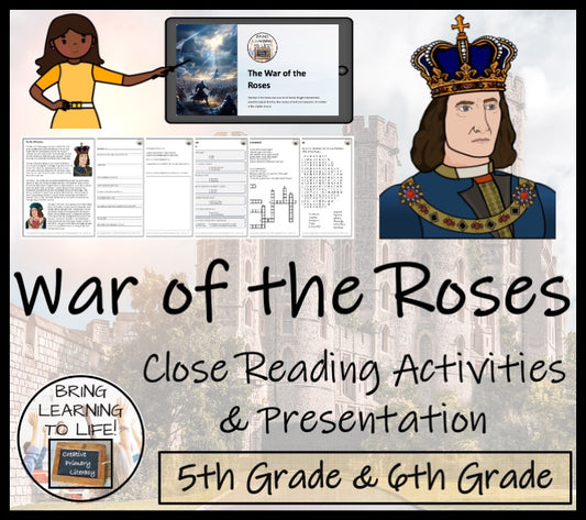 The War of the Roses Close Reading Activities | 5th Grade & 6th Grade