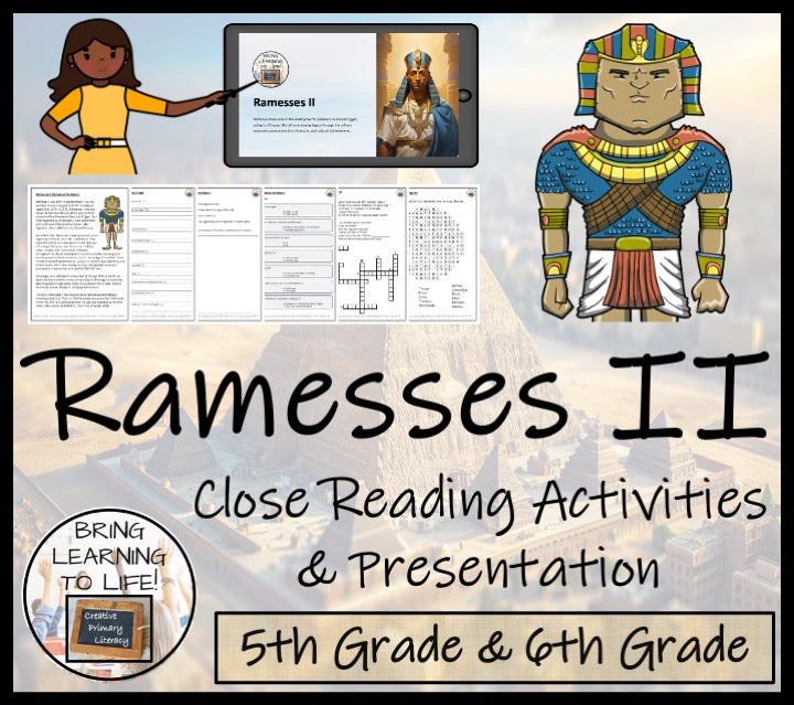 Ramesses II Close Reading Comprehension Activities | 5th Grade & 6th Grade