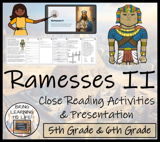 Ramesses II Close Reading Comprehension Activities | 5th Grade & 6th Grade