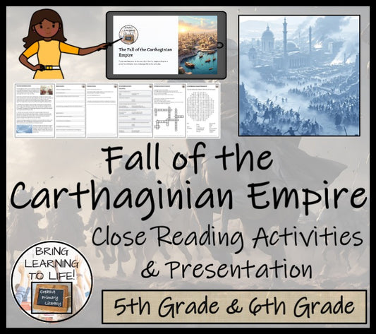 Fall of Carthaginian Empire Reading Comprehension Activities | 5th & 6th Grade