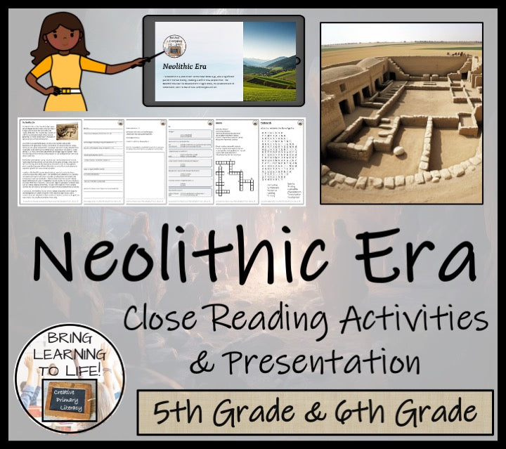 Neolithic Era of the Stone Age Close Reading Comprehension | 5th & 6th Grade