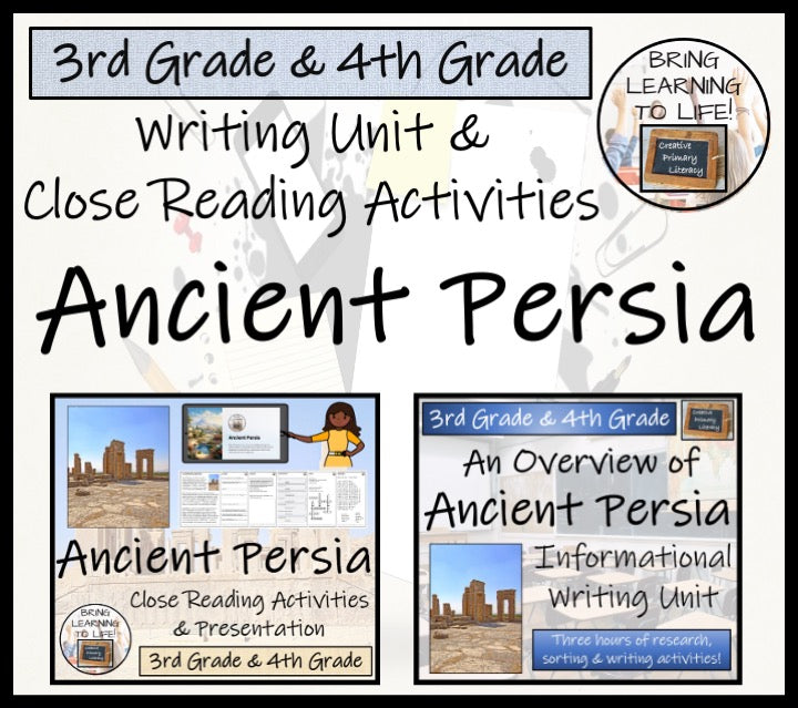 Ancient Persia Close Reading & Informational Writing Bundle | 3rd & 4th Grade