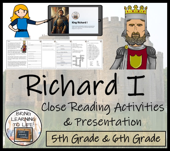 King Richard I Close Reading Comprehension Activity | 5th Grade & 6th Grade