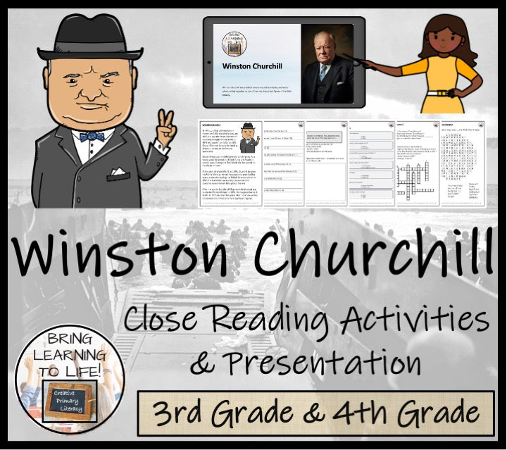 Winston Churchill Close Reading Comprehension Activities | 3rd Grade & 4th Grade