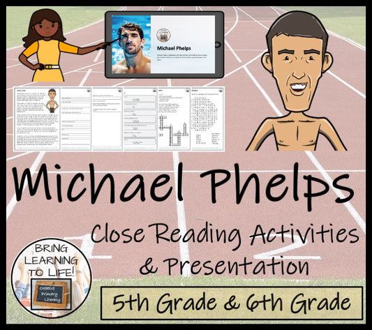 Michael Phelps Close Reading Comprehension Activity | 5th Grade & 6th Grade