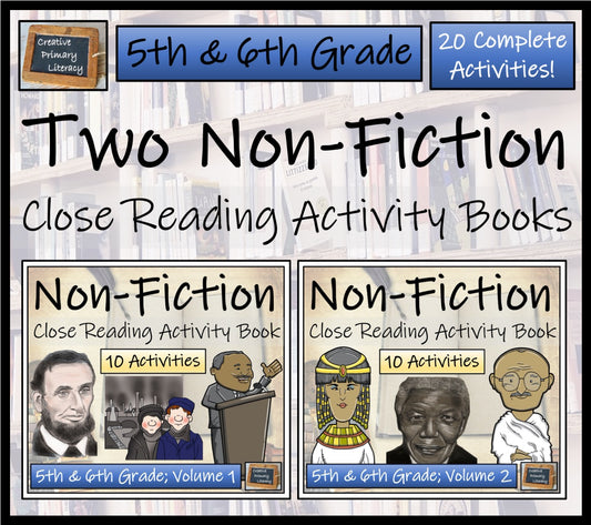 Two Non-Fiction Close Reading Comprehension Books | 5th Grade & 6th Grade