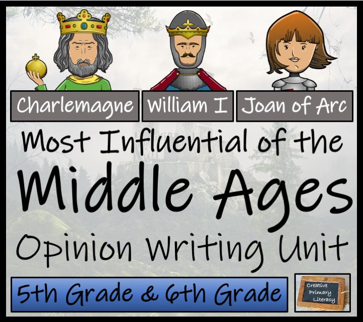 Most Influential Figure of Middle Ages Opinion Writing Unit | 5th & 6th Grade