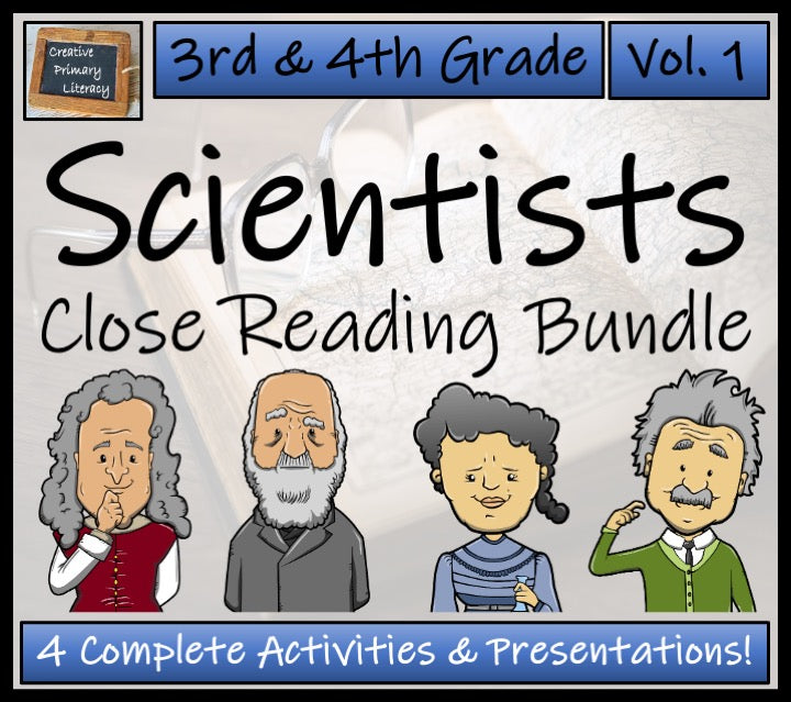 Famous Scientists Close Reading Activity Bundle | 3rd Grade & 4th Grade