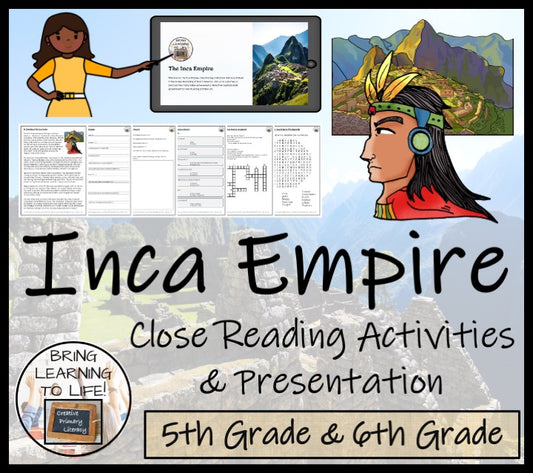 Inca Empire Close Reading Comprehension Activities | 5th Grade & 6th Grade