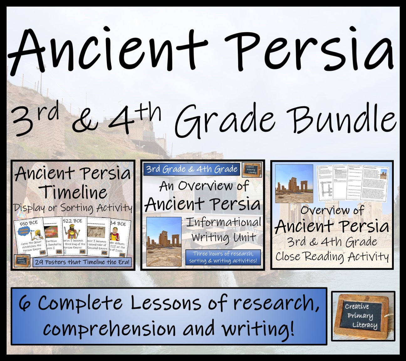 Ancient Persia Display Timeline Close Reading & Writing Bundle | 3rd & 4th Grade