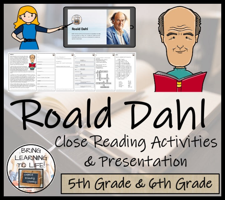 Roald Dahl Close Reading Comprehension Activity | 5th Grade & 6th Grade