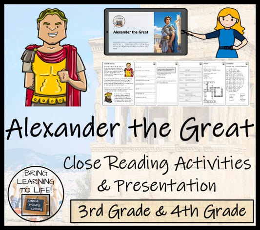 Alexander the Great Close Reading Comprehension Activities | 3rd Grade & 4th Grade