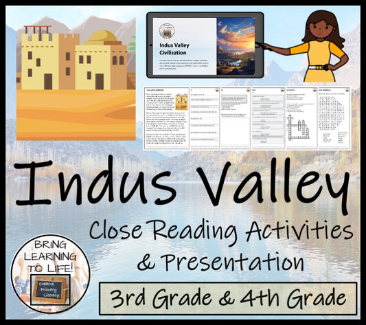 Indus Valley Civilization Close Reading Comprehension | 3rd Grade & 4th Grade