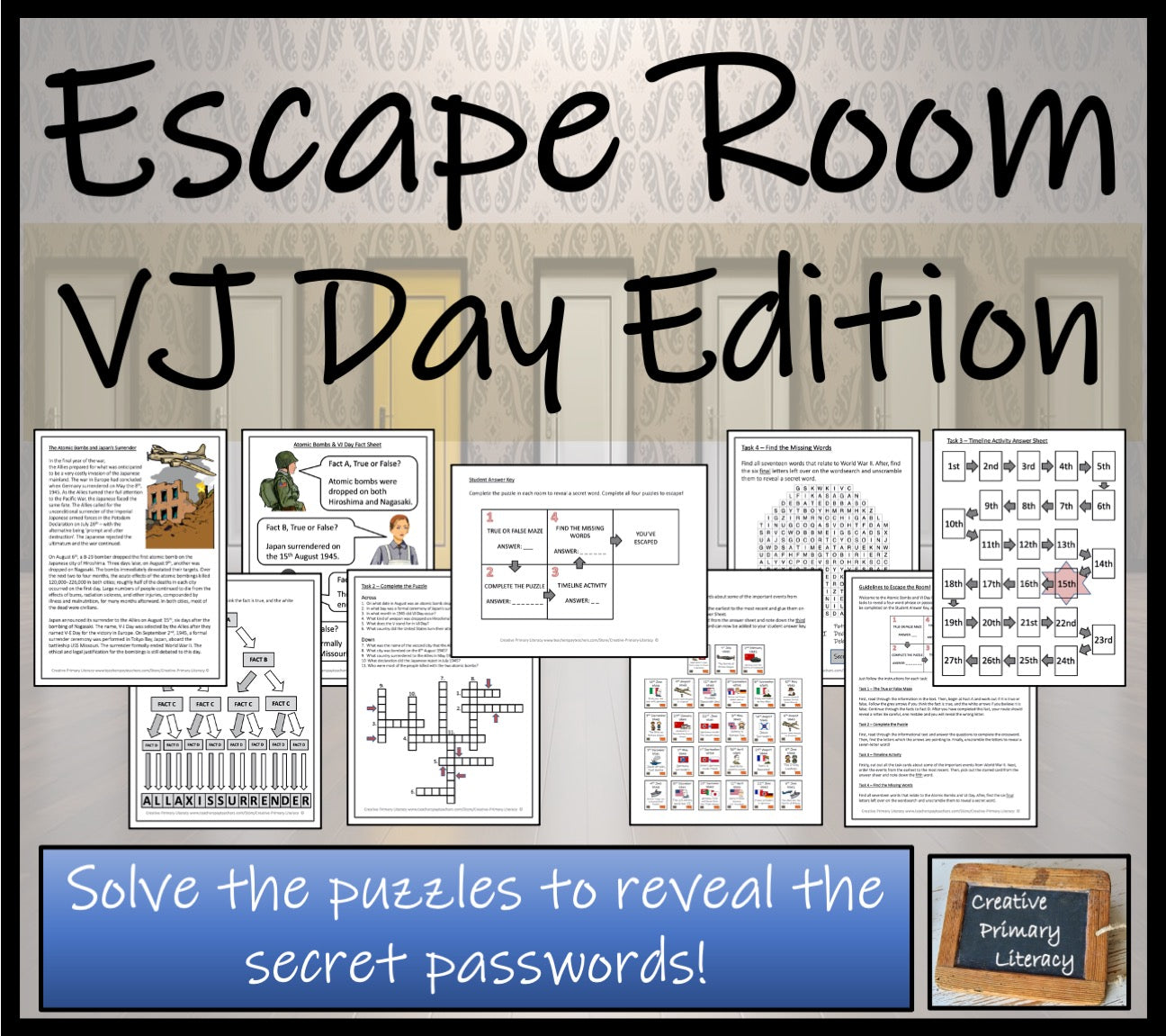 Atomic Bombs and VJ Day Escape Room Activity