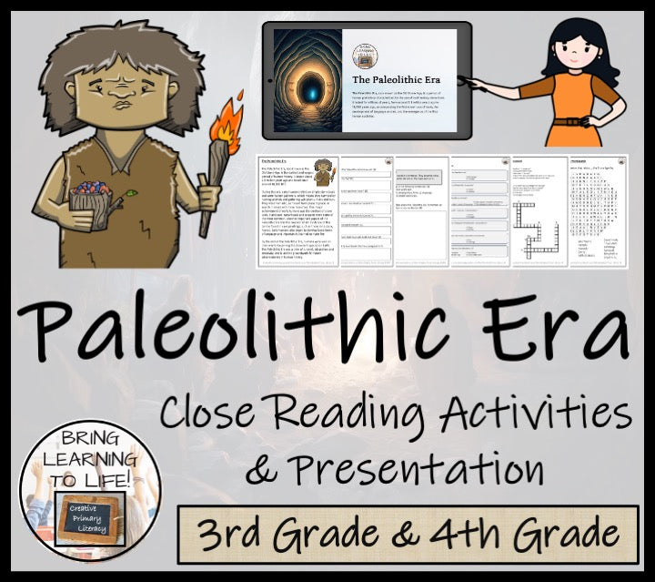 Paleolithic Era of the Stone Age Close Reading Comprehension | 3rd & 4th Grade