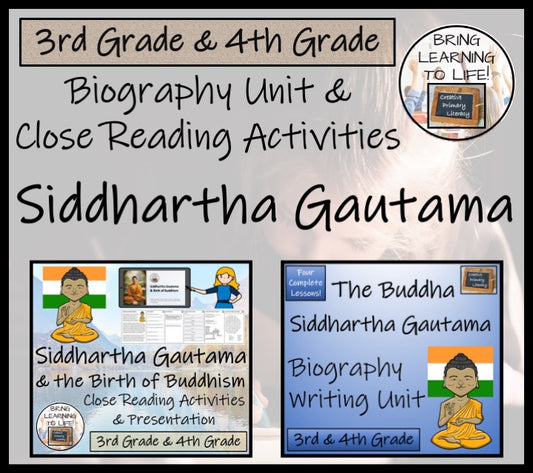 Siddhartha Gautama Close Reading & Biography Bundle | 3rd Grade & 4th Grade