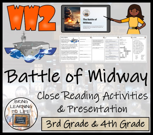 Battle of Midway Close Reading Comprehension Activities | 3rd Grade & 4th Grade