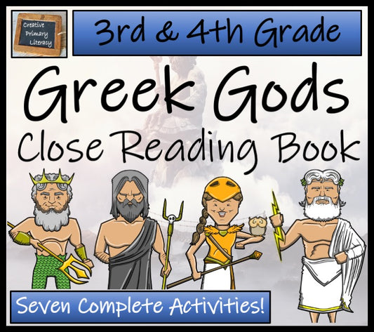 Greek Gods Close Reading Comprehension Book | 3rd Grade & 4th Grade