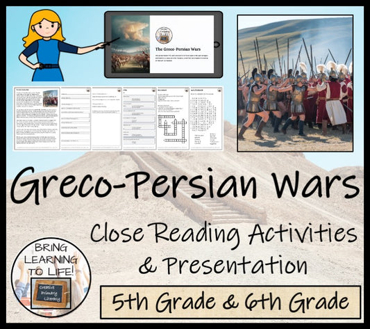 The Greco-Persian Wars Close Reading Comprehension Activities | 5th & 6th Grade