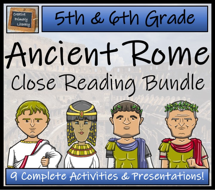 Ancient Rome Close Reading Comprehension Activity Bundle | 5th Grade & 6th Grade