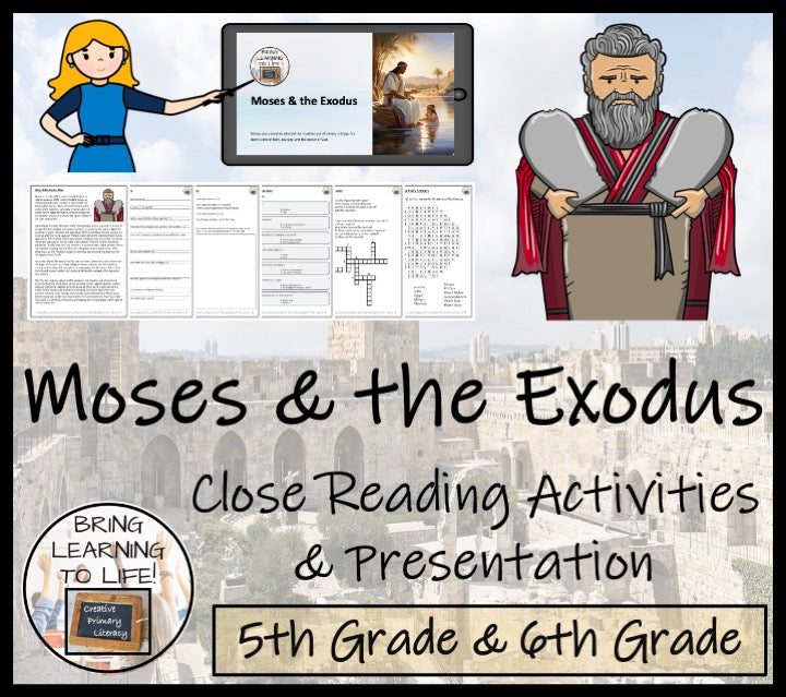 Moses and the Exodus Story Close Reading Activities | 5th Grade & 6th Grade