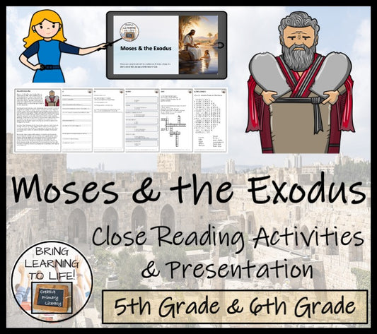 Moses and the Exodus Story Close Reading Activities | 5th Grade & 6th Grade