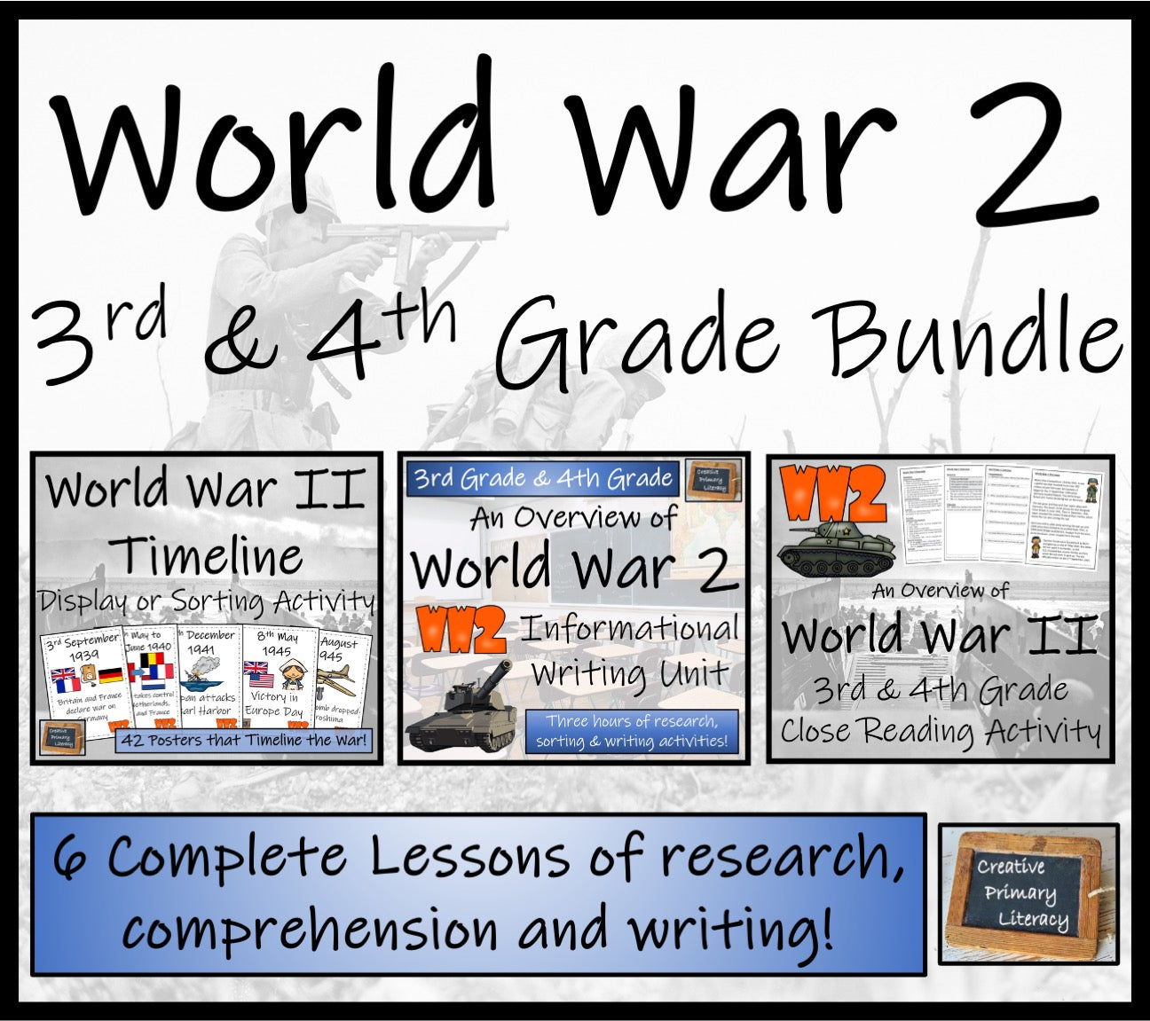 World War II Display Sorting Close Reading & Writing Bundle 3rd & 4th Grade