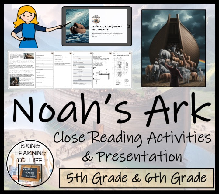 Noah's Ark Close Reading Comprehension Activities | 5th Grade & 6th Grade