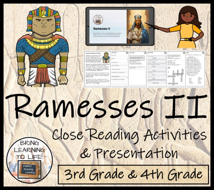 Ramesses II Close Reading Comprehension Activities | 3rd Grade & 4th Grade