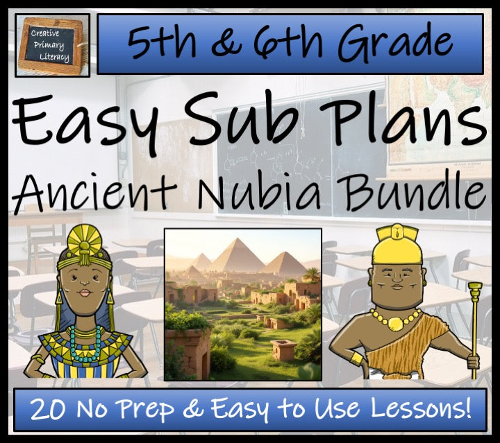 Emergency Sub Plans | Ancient Nubia Bundle | 5th Grade & 6th Grade