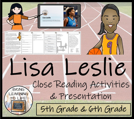 Lisa Leslie Close Reading Comprehension Activities | 5th Grade & 6th Grade