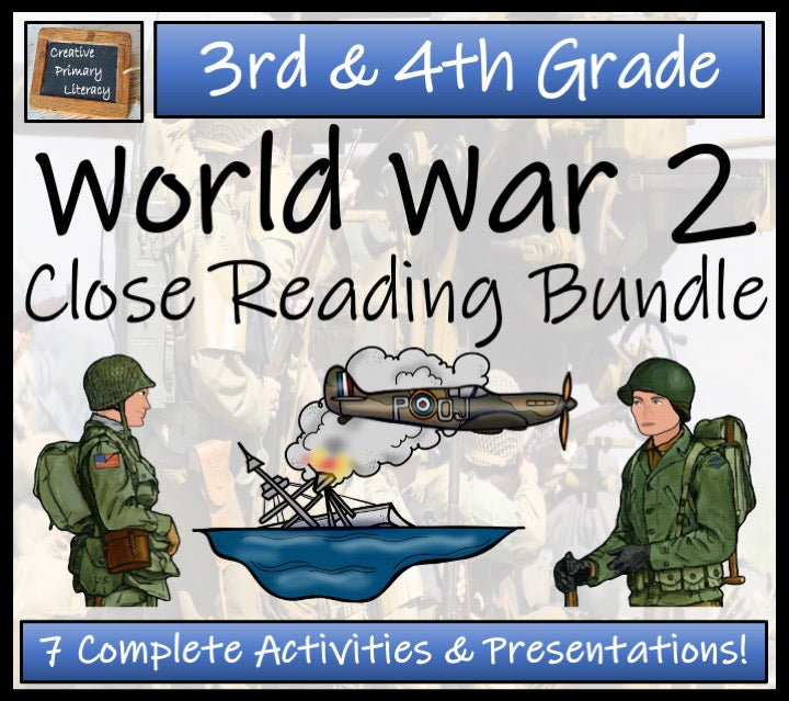 World War II Close Reading Comprehension Bundle | 3rd Grade & 4th Grade