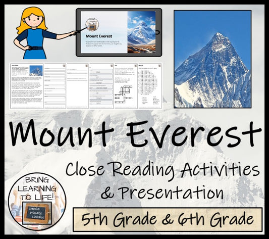 Mount Everest Close Reading Comprehension Activities | 5th Grade & 6th Grade