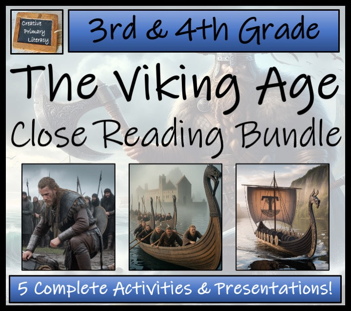 The Viking Age Close Reading Comprehension Bundle | 3rd Grade & 4th Grade
