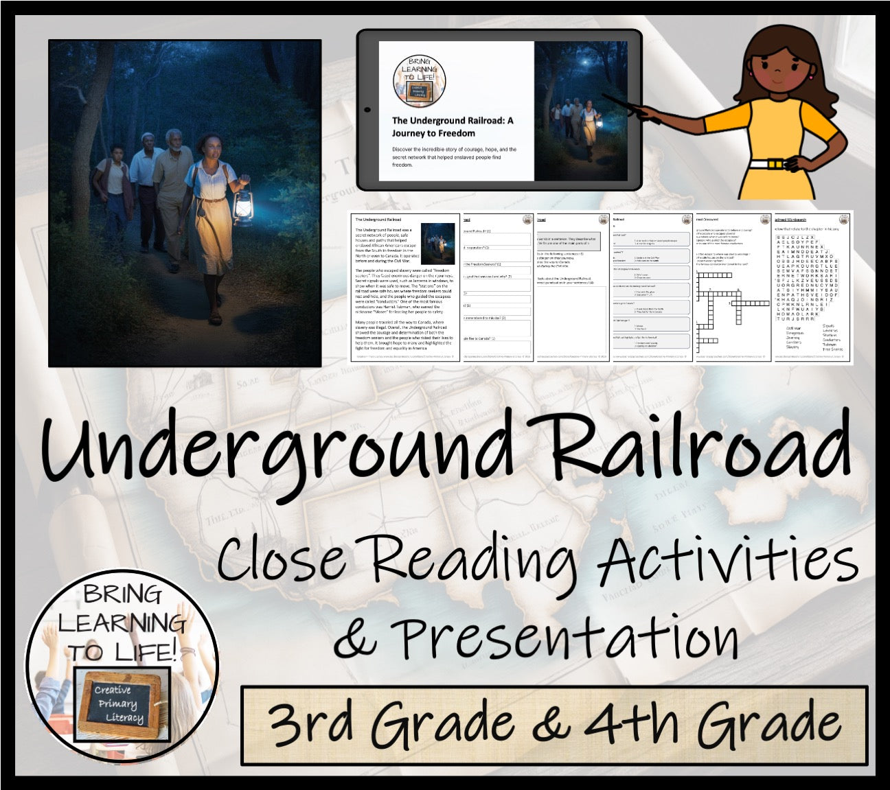 Underground Railroad Close Reading Comprehension Activities | 3rd & 4th Grade