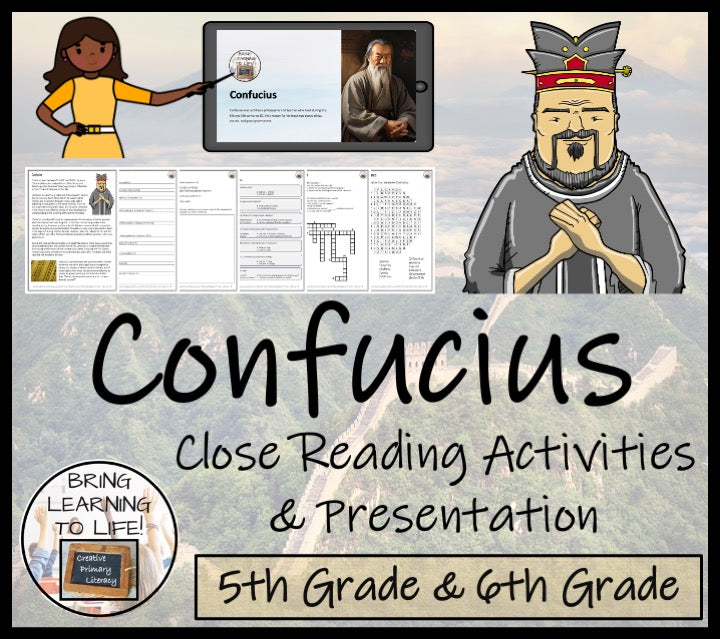 Confucius Close Reading Comprehension Activities | 5th Grade & 6th Grade