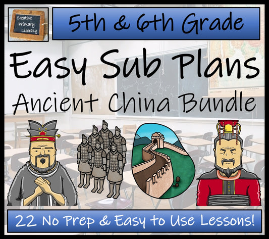 Emergency Sub Plans | Ancient China Bundle | 5th Grade & 6th Grade