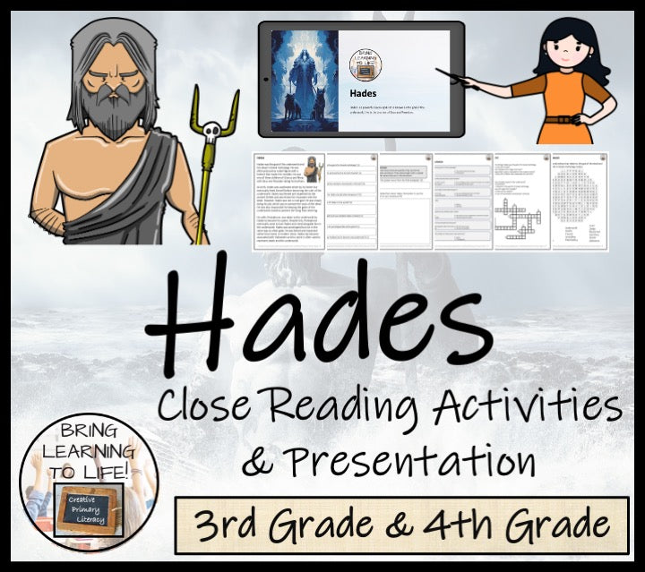 Hades Close Reading Comprehension Activities | 3rd Grade & 4th Grade