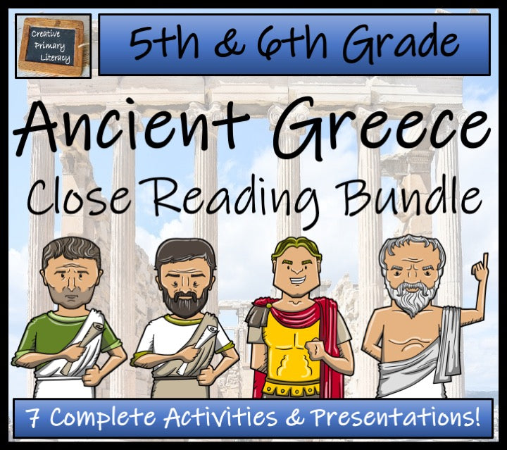 Ancient Greece Close Reading Comprehension Activity Bundle | 3rd & 4th Grade