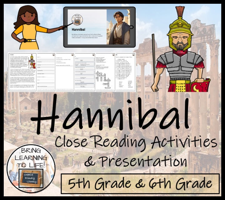 Hannibal Close Reading Comprehension Activities | 5th Grade & 6th Grade