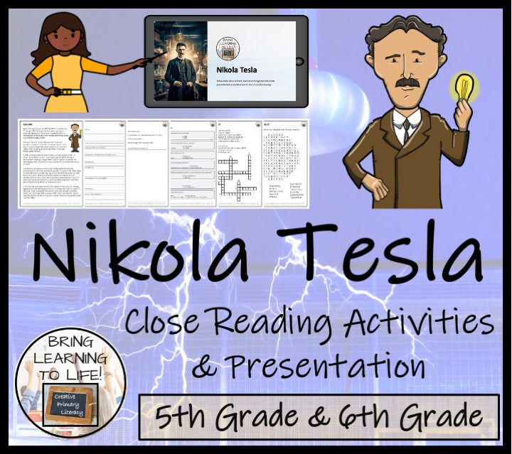 Nikola Tesla Close Reading Comprehension Activity | 5th Grade & 6th Grade