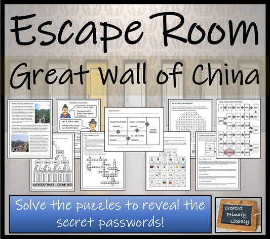 Great Wall of China Escape Room Activity