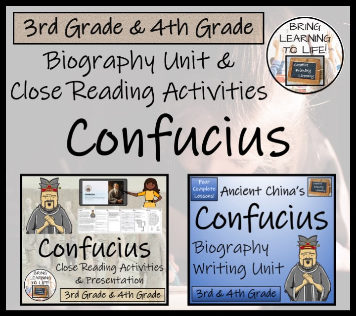 Confucius Close Reading & Biography Bundle | 3rd Grade & 4th Grade