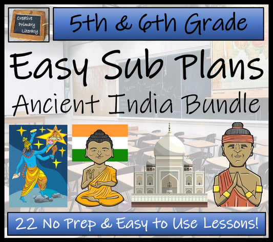 Emergency Sub Plans | Ancient India Bundle | 5th Grade & 6th Grade