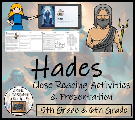 Hades Close Reading Comprehension Activity | 5th Grade & 6th Grade