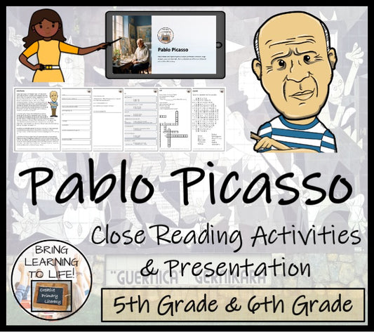 Pablo Picasso Close Reading Comprehension Activities | 5th Grade & 6th Grade