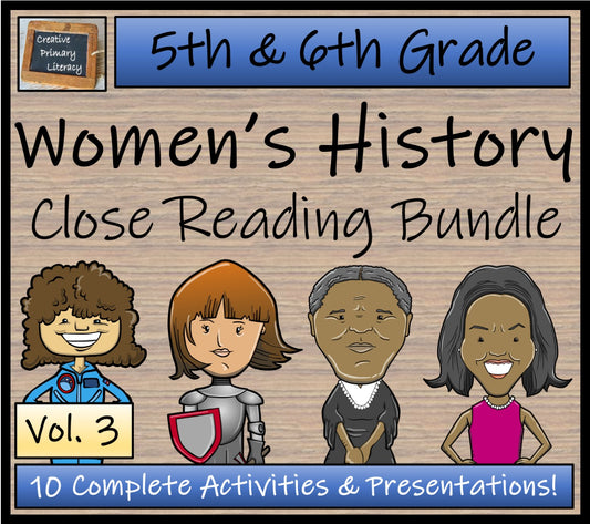 Womens History Volume 3 Close Reading Comprehension Bundle | 5th & 6th Grade