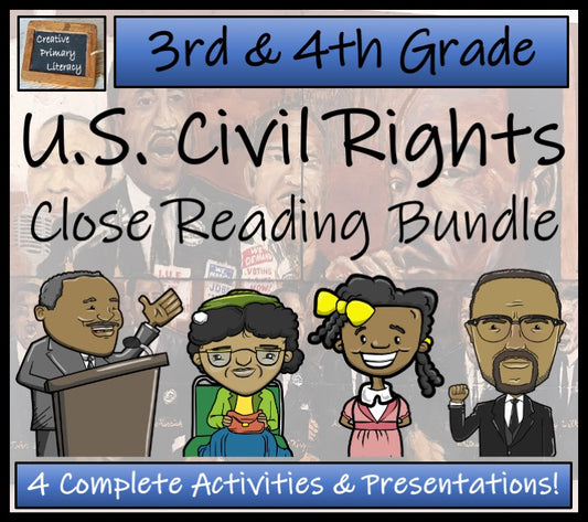 Civil Rights Movement Close Reading Comprehension Bundle | 3rd Grade & 4th Grade